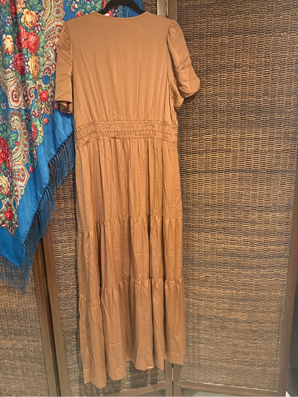 Quince Washable Silk Maxi Dress Copper Brown NWT - Picture 8 of 9